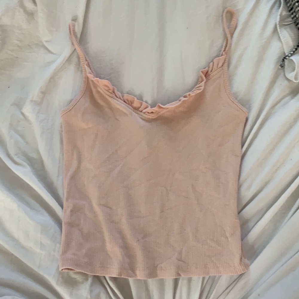 forever 21 pink ruffled tank